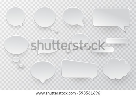 Vector collection of isolated speech bubbles on the transparent background