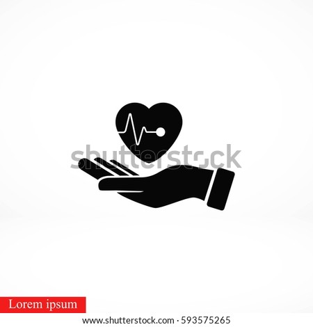 hands of the heart icon, flat design best vector icon