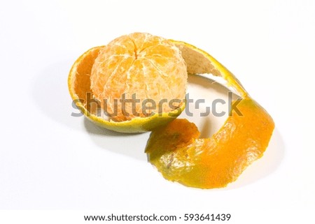 Peel of an orange isolated on white background.