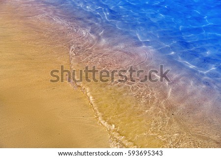 Beautiful seashore. Fine yellow sand and clean clear seawater.