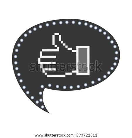 chat bubble with all good hand inside icon, vector illustraction design