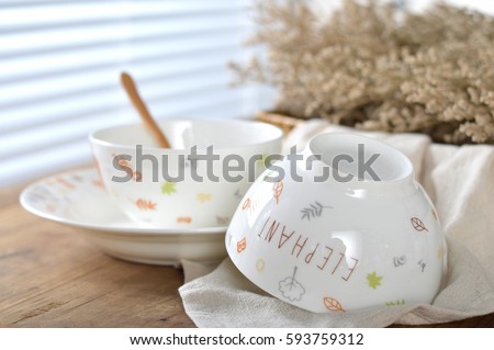 Lovely cartoon letter ceramic bowl