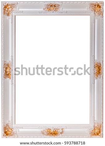 Vintage picture frame isolate on white.