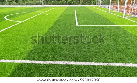 Football field with artificial grass
