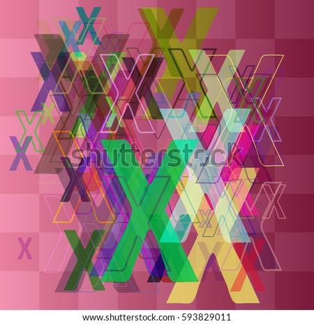 X Alphabet pattern design