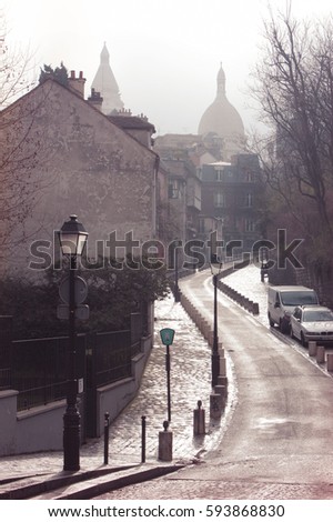 Paris. View on Monmartre from Dalida square