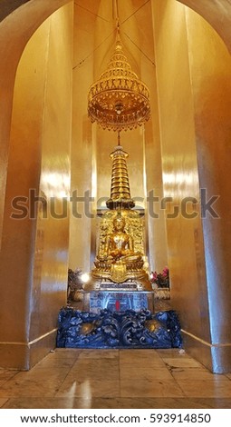 Buddha statue, Golden Temple, Bangkok Thailand