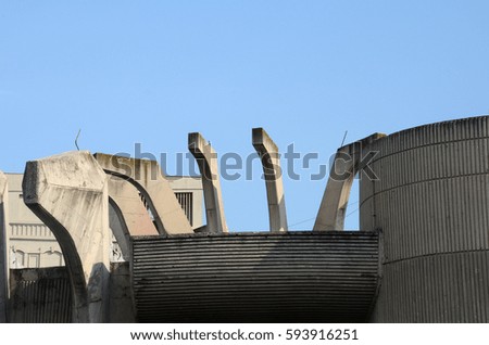 Concrete Ornament on roof of building in Eastern Europe