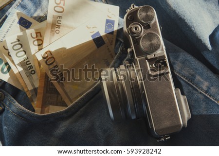 Earning money from photography - visual concept.
