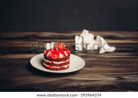 sweet cake, candy, on a wooden background