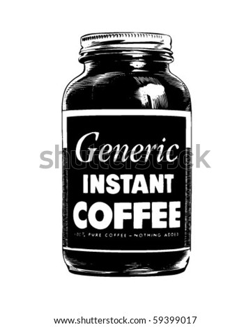 Jar Of Instant Coffee - Retro Clip Art