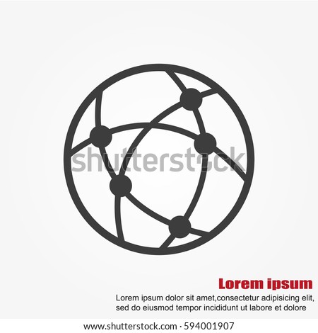 Global technology or social network vector icon Royalty-Free Stock Photo #594001907