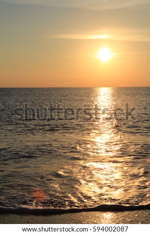 Sundown on sea