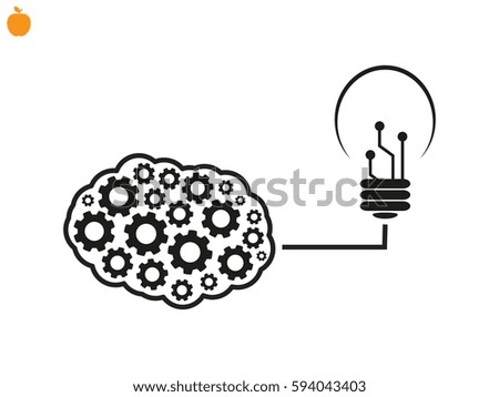 brain bulb icon, vector illustration eps10