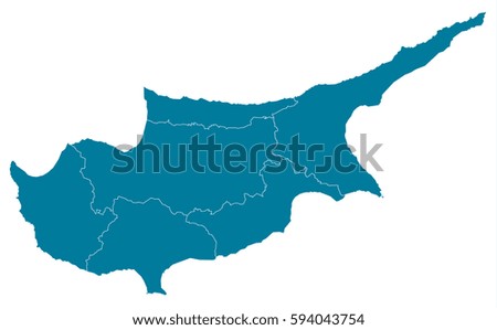 cyprus blue map vector