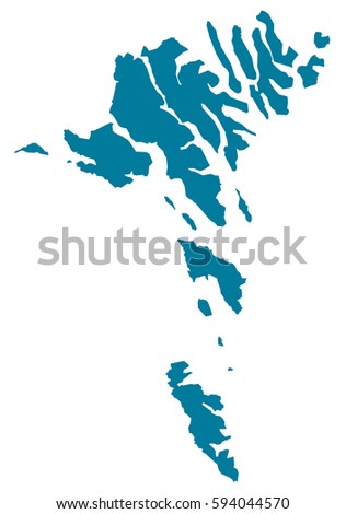 faroe Islands blue map vector