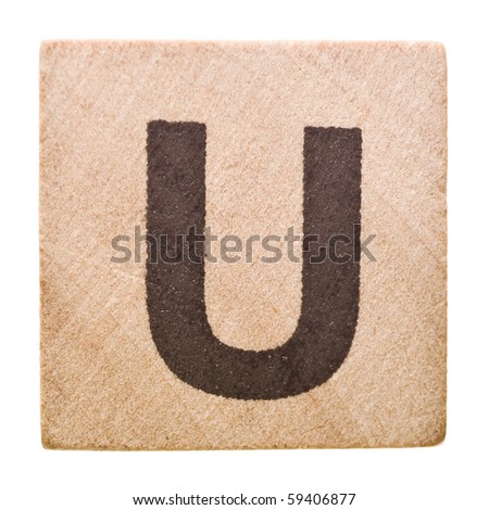 Block with Letter U isolated on white background