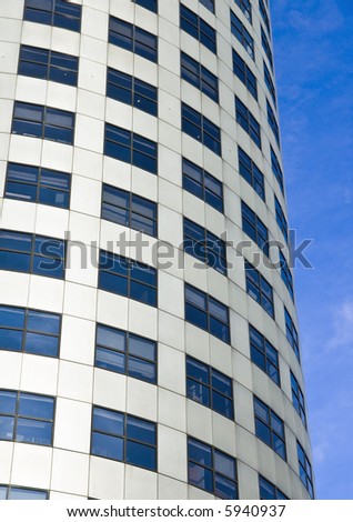 white office tower closeup