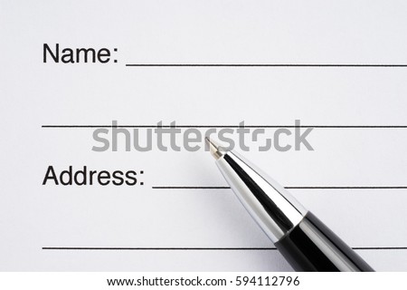 Name and address in an order form