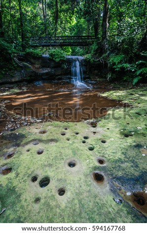 A waterfall scenery in Lambir Miri, a public forestry area in Malaysia