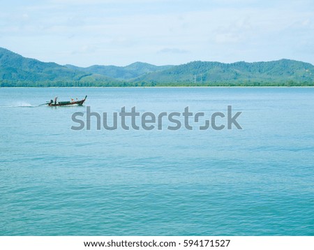 Local long tail boat in the sea