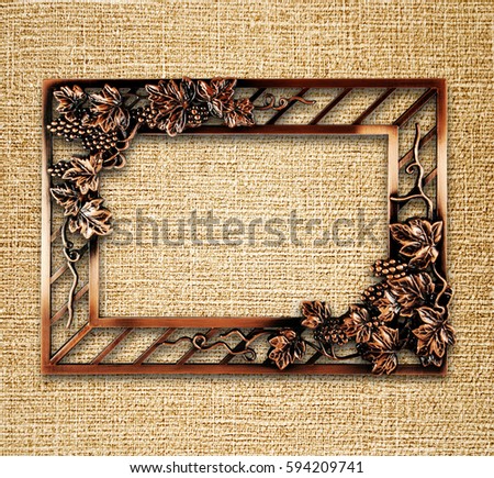 bronze frame on canvas background
