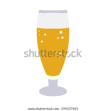 Isolated beer glass on a white background, Vector illustration