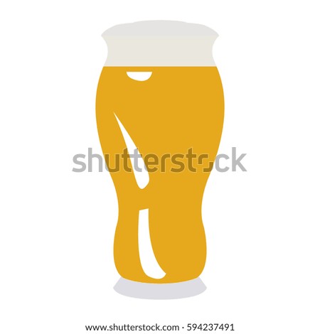 Isolated beer glass on a white background, Vector illustration