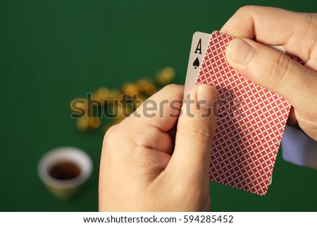 A man playing cards