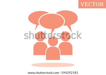 people and talk cloud vector icon.
