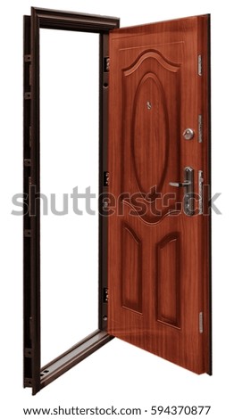 Opened entrance door (metal door, concept, structure)