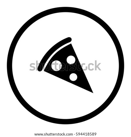 Pizza icon in circle on white background