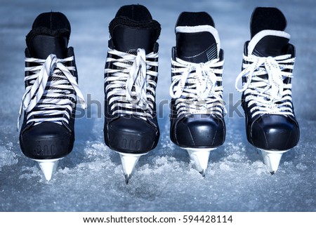 Skates for training in winter sports on ice.