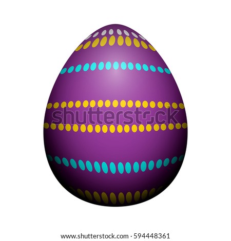 Isolated textured easter egg on a white background, Vector illustration