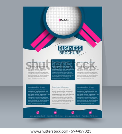 Abstract flyer design background. Brochure template. For magazine cover, business mockup, education, presentation, report. Vector illustration. Pink and blue color.