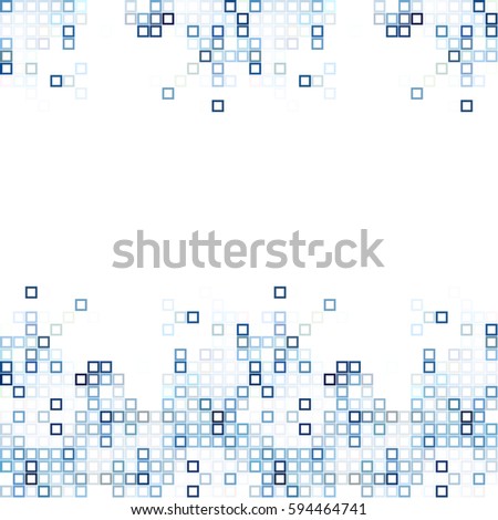 Abstract blue white background with mesh of squares. Mosaic style. Geometric template. Cells.