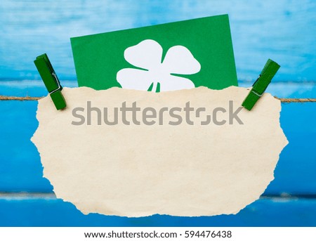 Happy St. Patrick's Day card with holiday attributes 