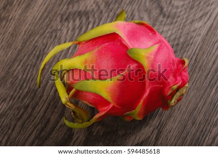 Famous Tropical Dragon fruit on the wood background