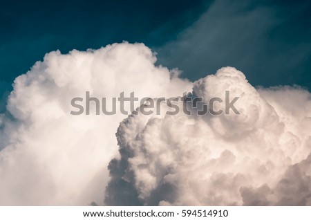 large cumulus clouds before a storm, natural background.