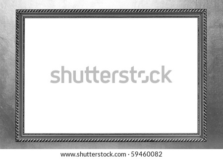 silver frame on silver grey background