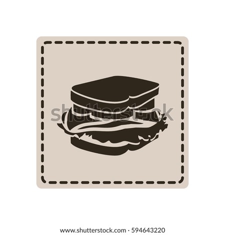 emblem sticker sandwich icon, vector illustraction design image