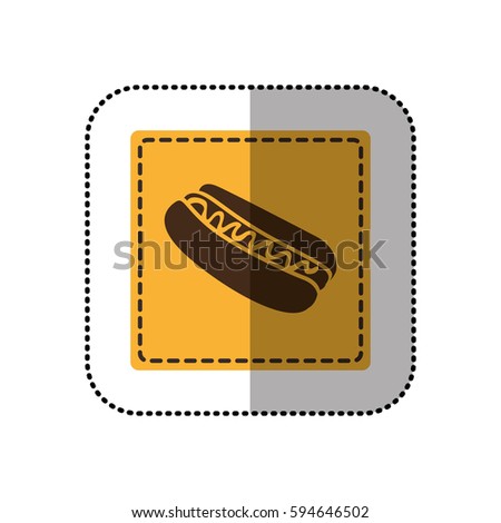color emblem hot dog icon, vector illustraction design image