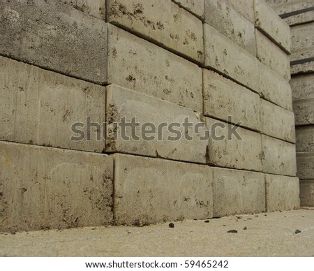 large stack of stapled stone cubic tiles