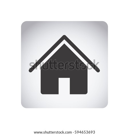 gray emblem house icon, vector illustraction design image