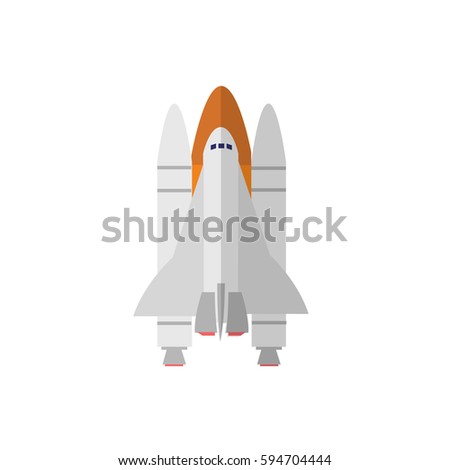 Space shuttle vector icon in simple flat style. These icons are perfect for your websites and applications. All icons in the vector, and you can easily change the color and size.