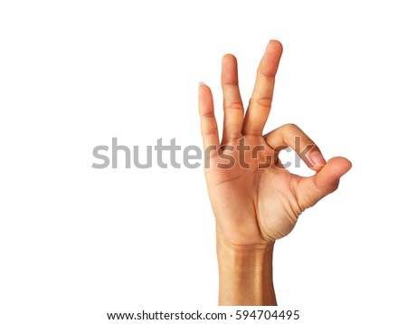show Hand is a symbol that "OK" on a white background.