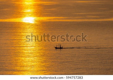Beautiful sea when fishermen from fishing in the early morning.