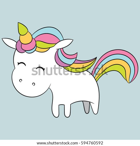 Children's illustration with a magic unicorn. Best Choice for cards, invitations, printing, party packs, blog backgrounds, paper craft, party invitations, digital scrapbooking.