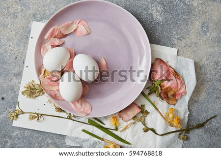 Eggs design over background