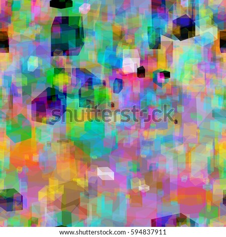 Soft cubes seamless background for fabric, wrapping paper, home decor. Watercolor effect